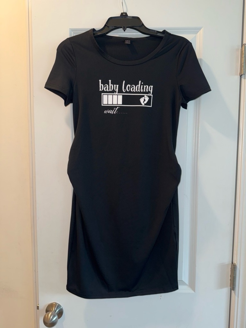 SHEIN Black 'Baby Loading' Maternity T-Shirt Dress